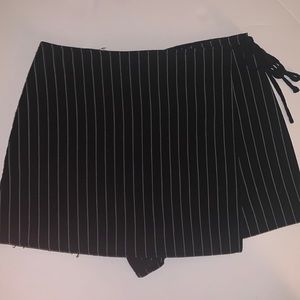 Striped Skort with Front Cover Flap